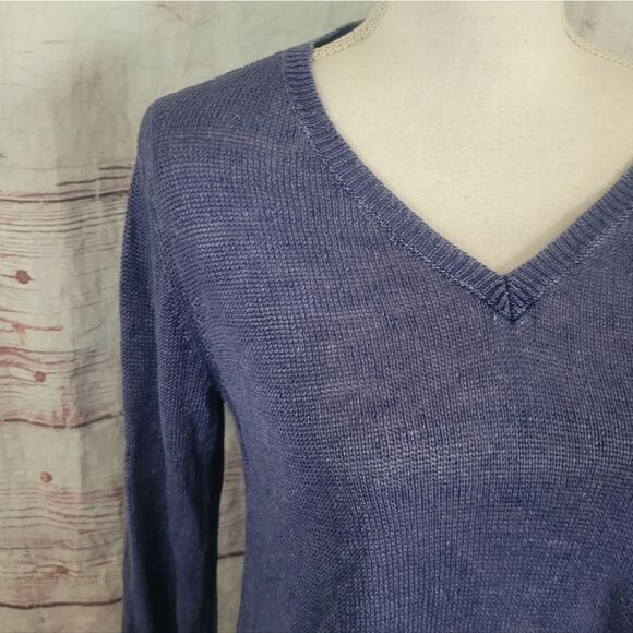 Eileen Fisher V Neck Linen Sweater Size Small - Picture 4 of 6